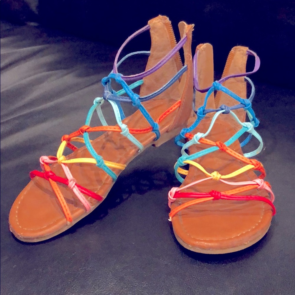 Falls Creek rainbow colored sandals